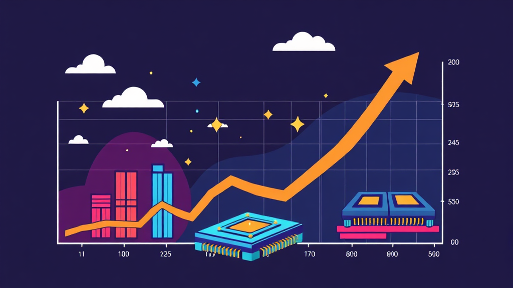 2월 반도체 수출 역대 최대: HBM4가 이끈 경제 성장 동력 분석 4 반도체 수출, 경제 성장의 핵심 동력 분석 (cartoon 스타일)