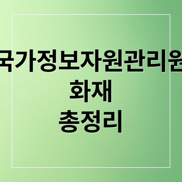국가정보자원관리원
화재
총정리 (국가정보자원관리원 화재)