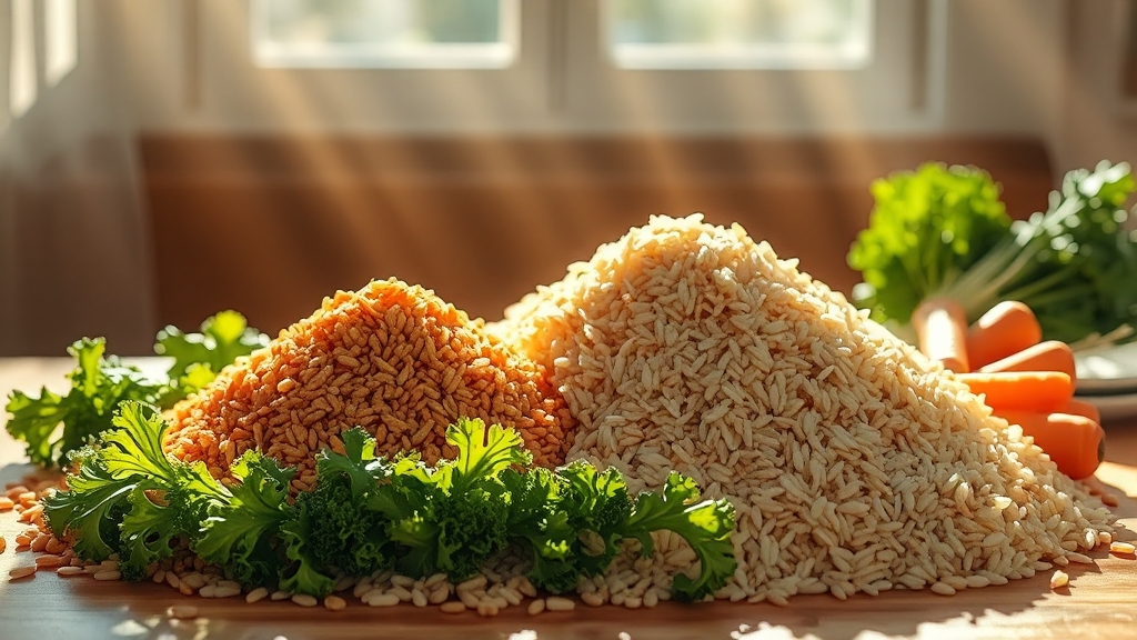 당뇨병과 식단 관리, 당뇨 쌀 역할 (realistic 스타일)