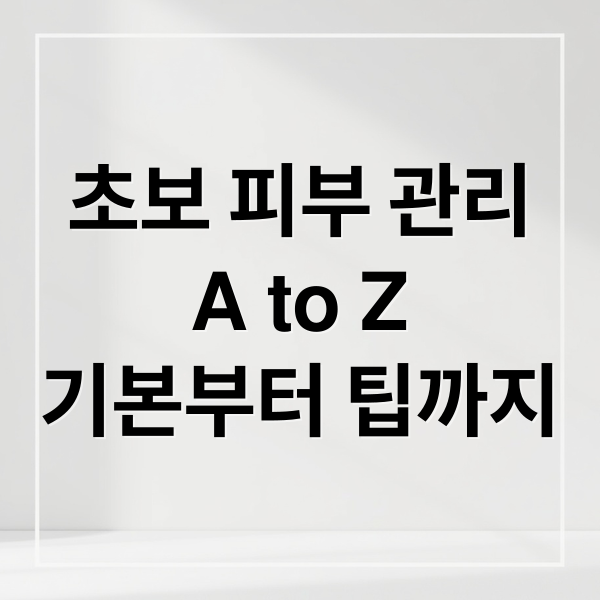 초보 피부 관리
A to Z
기본부터 팁까지 (피부 좋아지는 관리법 초보자)