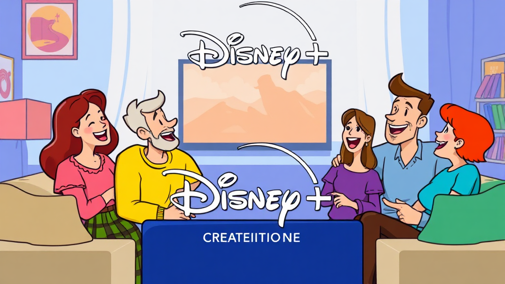 OTT 구독 공유 플랫폼 활용 (cartoon 스타일)