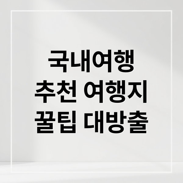 국내여행
추천 여행지
꿀팁 대방출 (국내여행 예약 가이드)