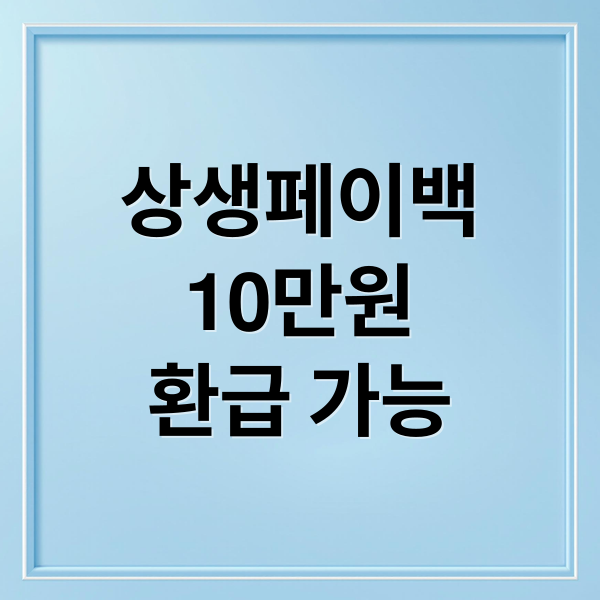 상생페이백
10만원
환급 가능 (상생페이백 신청방법 10만원 환급)