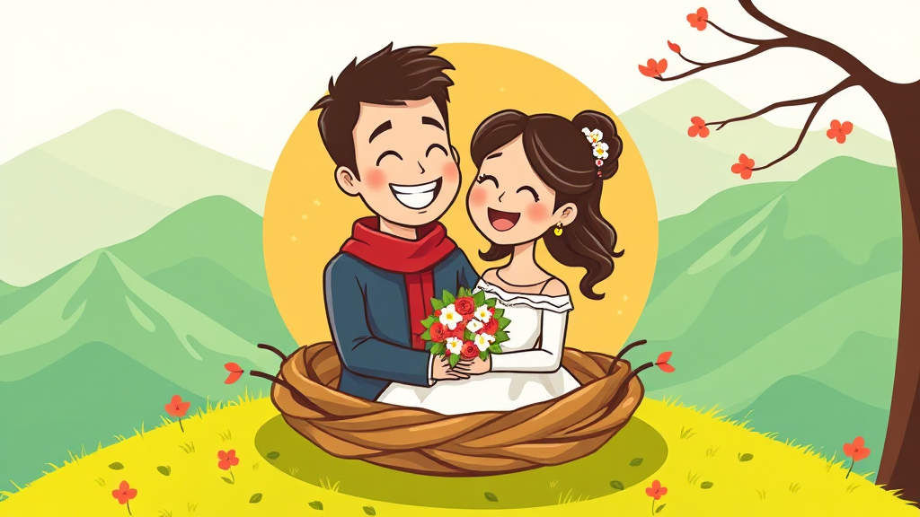 기대 효과: 평창군 신혼부부 주거 안정 (cartoon 스타일)