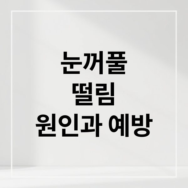 눈꺼풀
떨림
원인과 예방 (눈꺼풀 떨림 증상)
