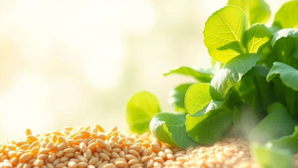 녹색 잎채소와 통곡물: 건강한 마그네슘 공급원 (watercolor 스타일)