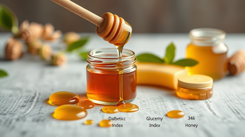 꿀의 종류별 혈당 지수와 당뇨병 환자를 위한 선택 (realistic 스타일)