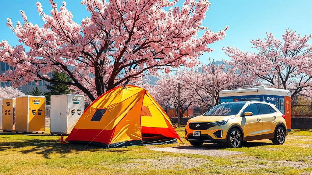 편의시설 및 캠핑 꿀팁 (popart 스타일)