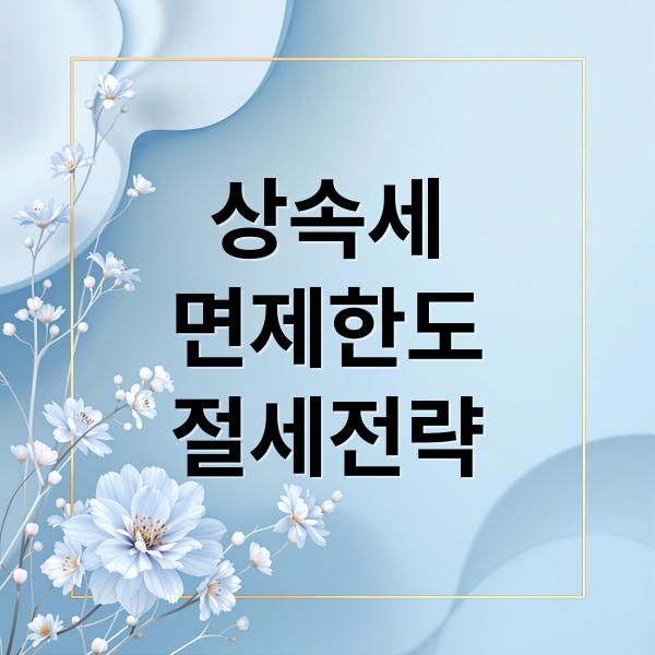 상속세
면제한도
절세전략 (상속세 면제한도 신고 방법)