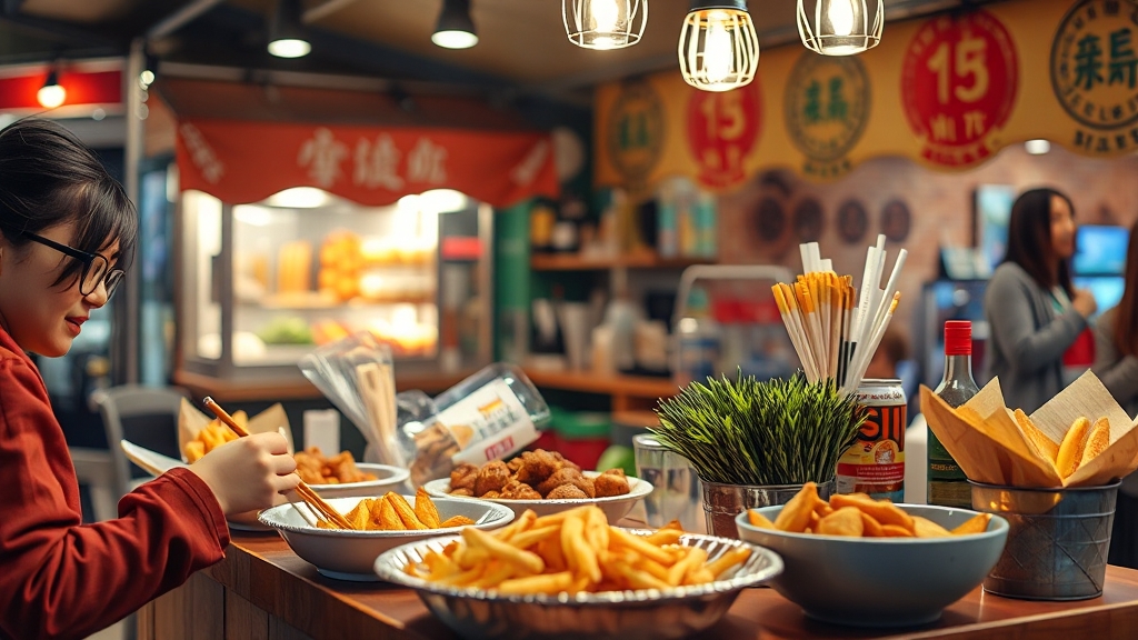 식품 구매 가이드: 시식 후기 및 추천 (realistic 스타일)