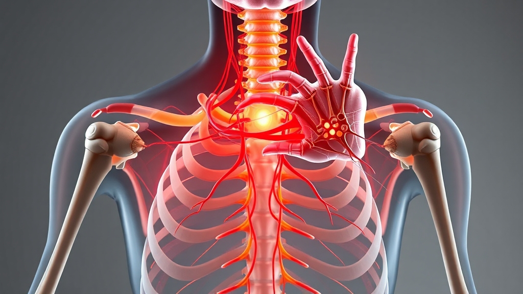 팔 저림 유발 주요 질환 (realistic 스타일)