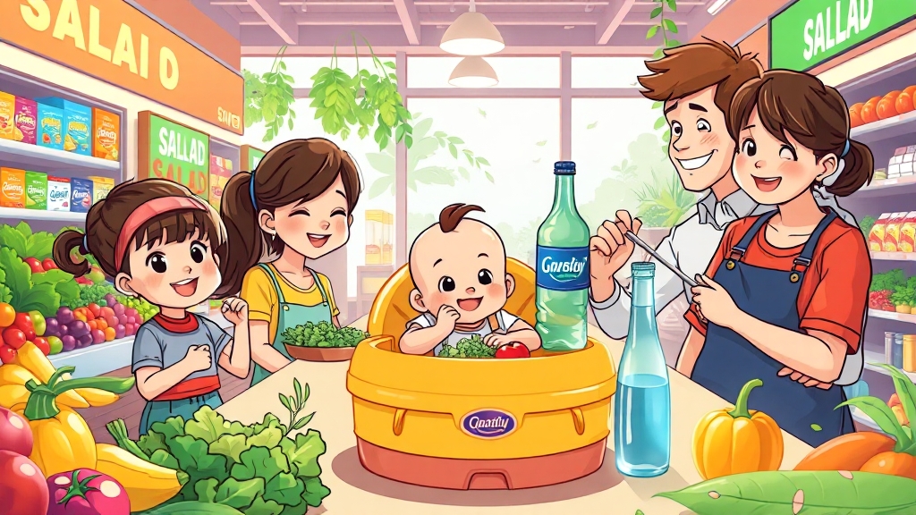 매장 시설 및 편의 서비스 (cartoon 스타일)