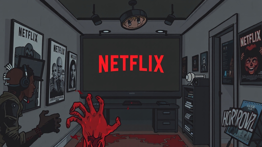 숨겨진 보석: 넷플릭스 공포 신작 (illustration 스타일)