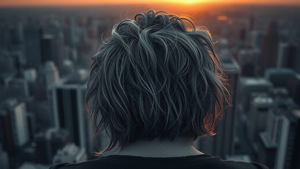 흰머리 원인: 유전 vs 후천적 요인 (realistic 스타일)