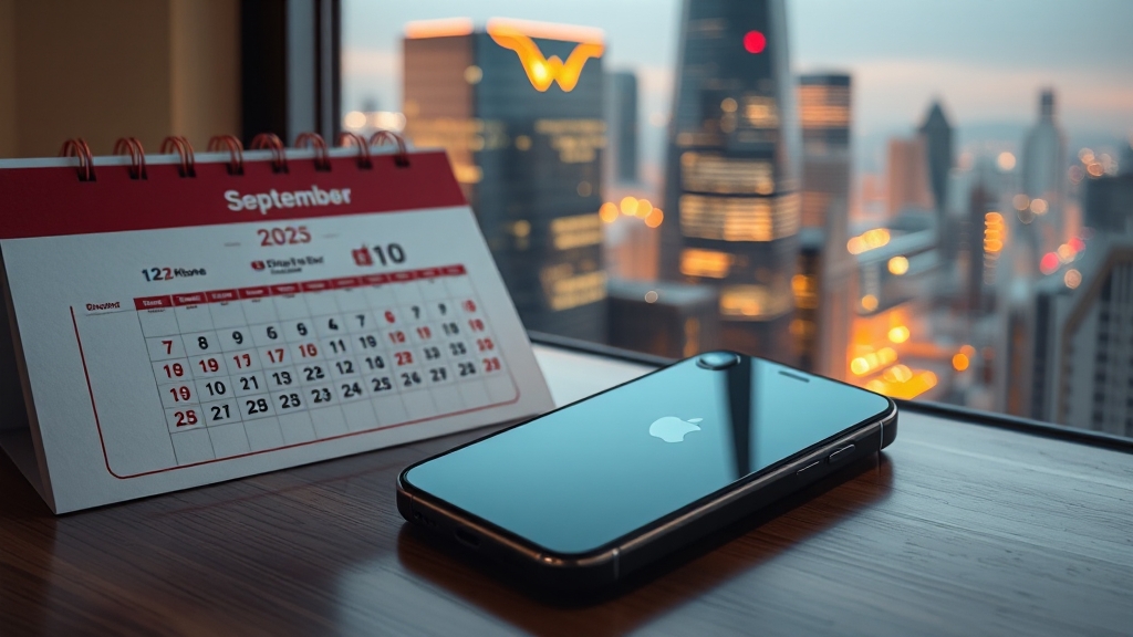 아이폰17, 언제 나올까? (realistic 스타일)