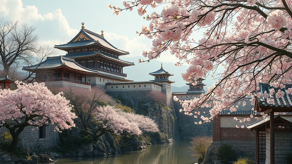 벚꽃 명소 방문 시 유용한 팁 및 교통 정보 (realistic 스타일)