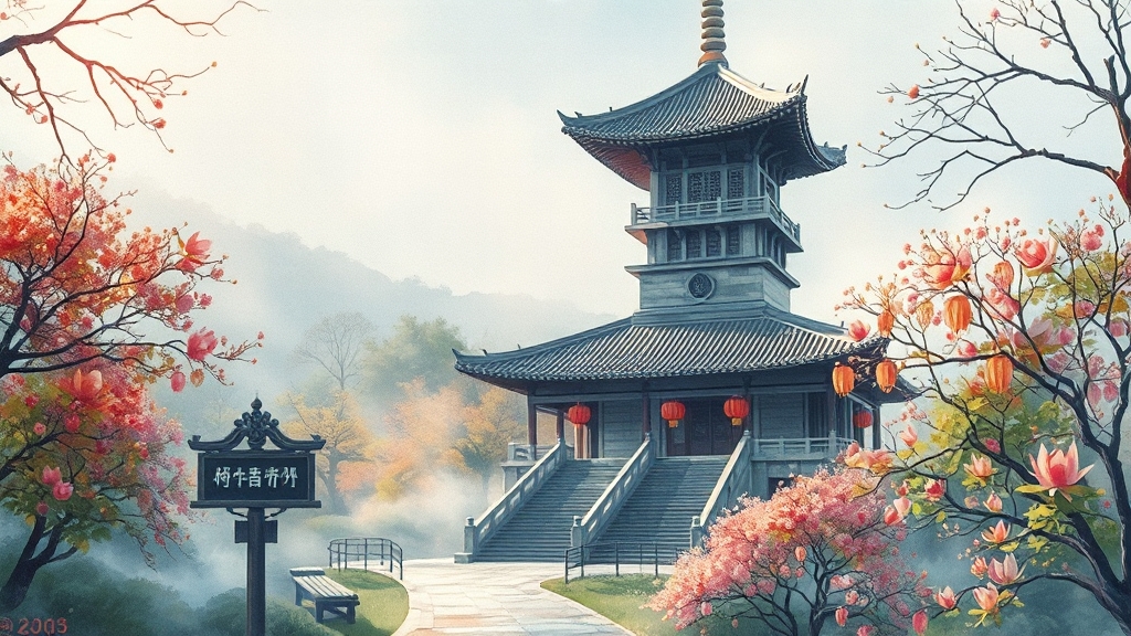 봉은사 경내 주요 시설 (realistic 스타일)