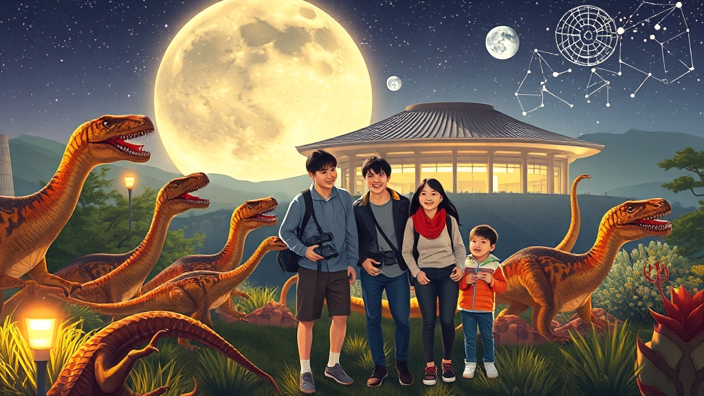 가족 여행 체험 관광지 (illustration 스타일)