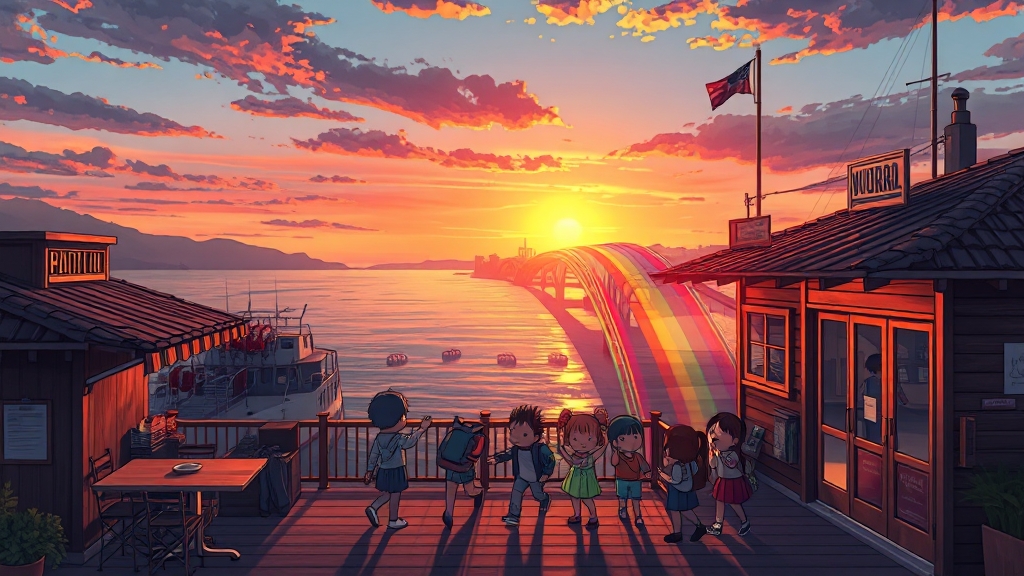 남당항 주변 명소 (illustration 스타일)