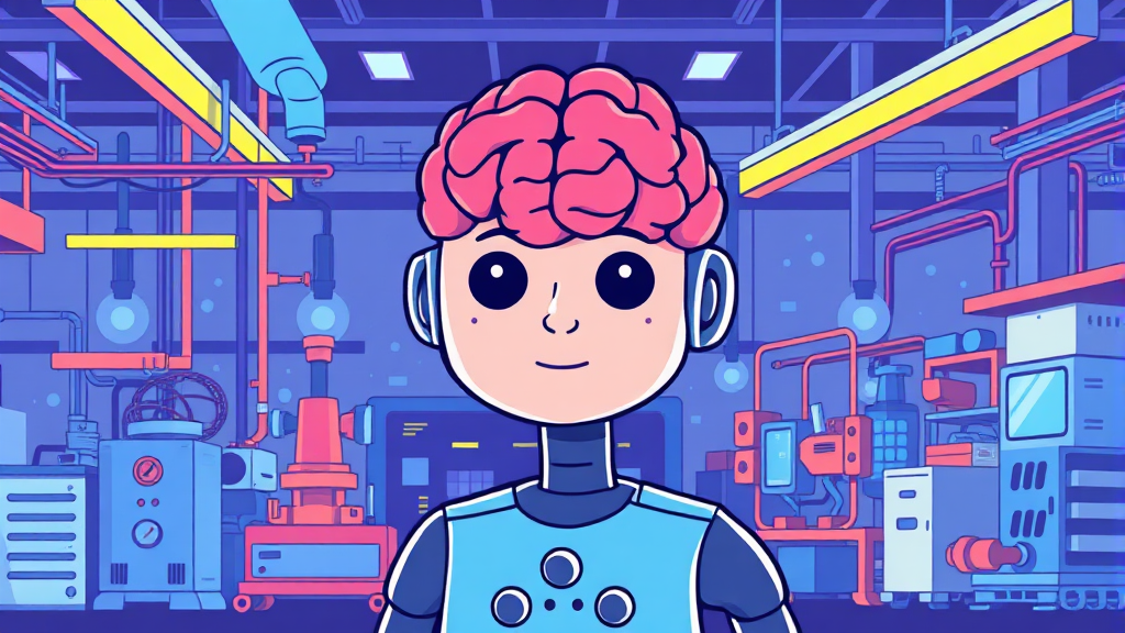 AI 시대, 한국 제조업 생존 전략 8 한국 제조업 위기, AI 전환 방향 (cartoon 스타일)