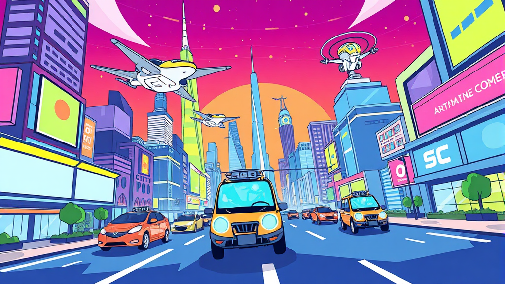 CES 2026 모빌리티 트렌드 (cartoon 스타일)