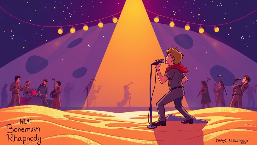 샌드 아트, 팝, 오페라의 조화 (cartoon 스타일)