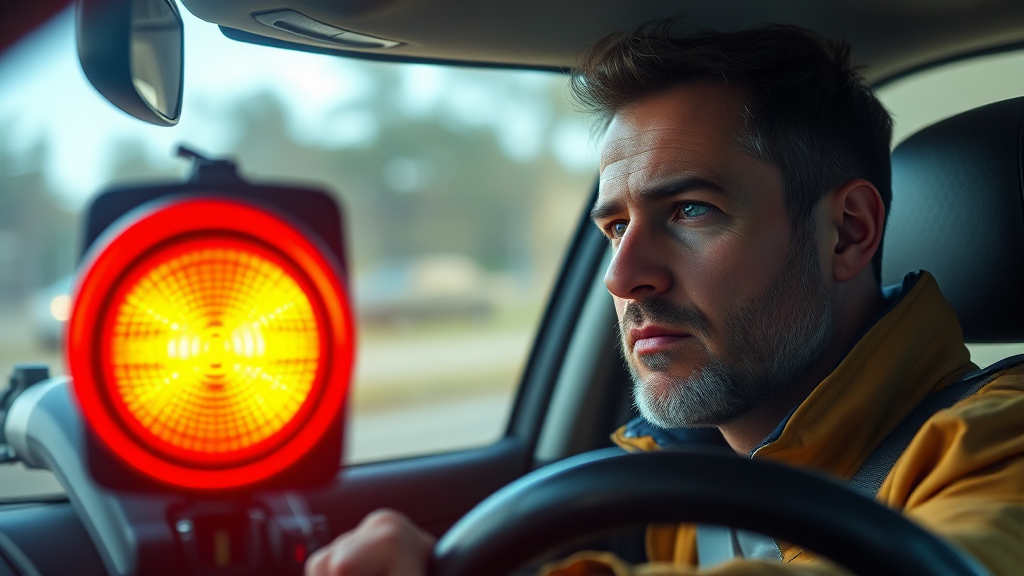 경고등 발생 시, 당황하지 않고 대처하는 방법 (realistic 스타일)