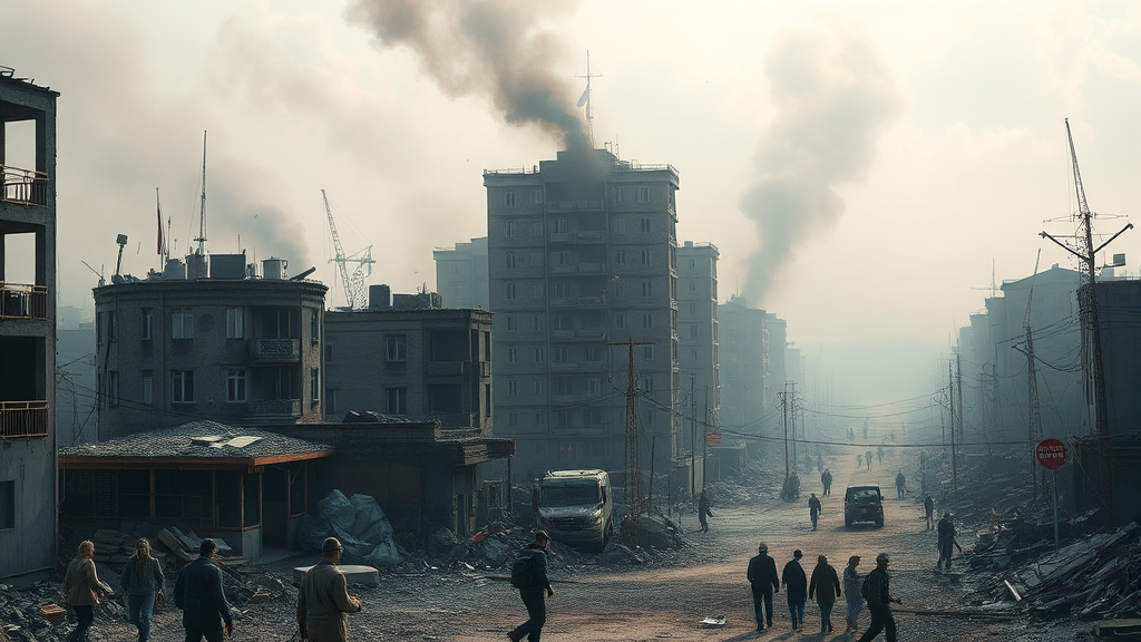 우크라이나 공습, 피해 상황은? (realistic 스타일)