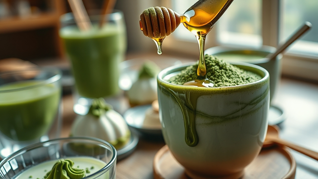 말차, 음료 말고 다른 활용법은? (realistic 스타일)