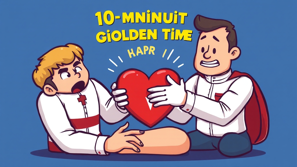 10분 기적: 성인 심폐소생술(CPR) 방법 (cartoon 스타일)