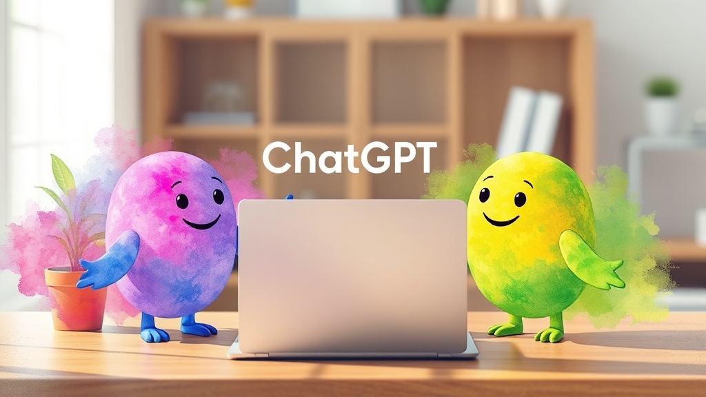 챗GPT vs 구글 비교 분석 (watercolor 스타일)