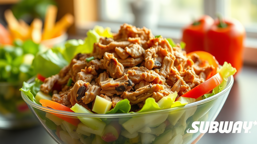 폴드포크 샐러드로 즐거운 서브웨이 라이프! (realistic 스타일)