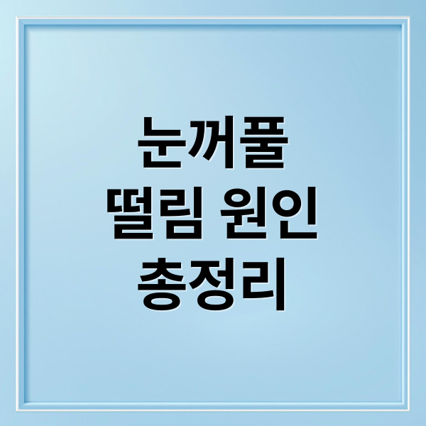 눈꺼풀
떨림 원인
총정리 (눈꺼풀 떨림 증상)