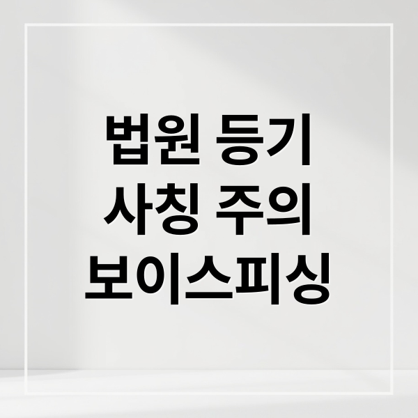 법원 등기
사칭 주의
보이스피싱 (🚨 법원 등기 사칭 보이스피싱, 최신 수법과 예방법 완벽 정리)
