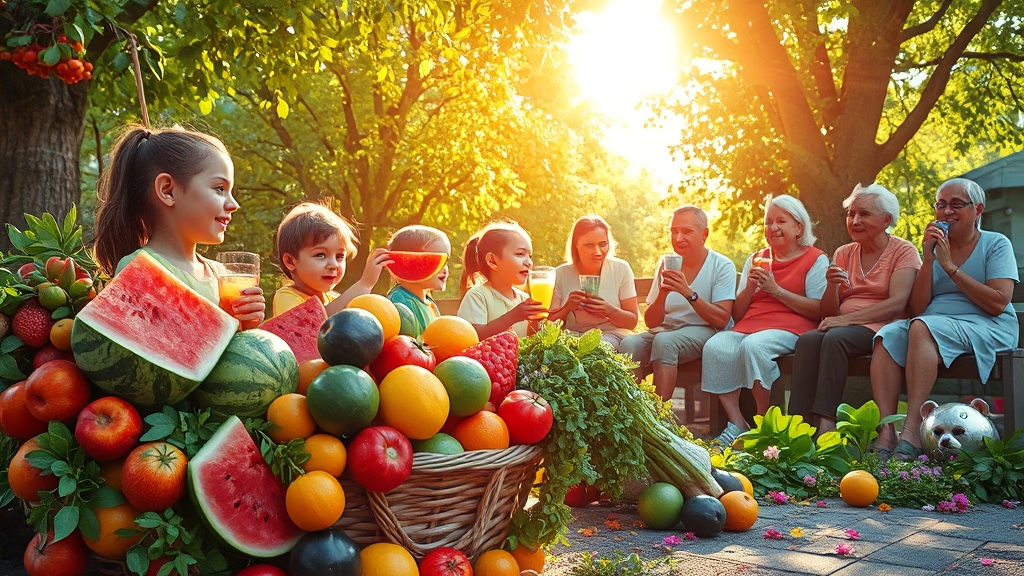 폭염 대비 수분·식단 관리법 (realistic 스타일)