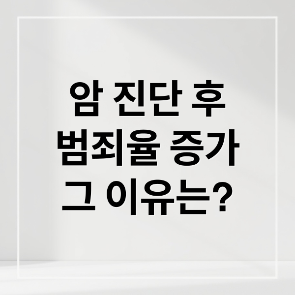 암 진단 후
범죄율 증가
그 이유는? (암 진단 범죄 증가 14%)