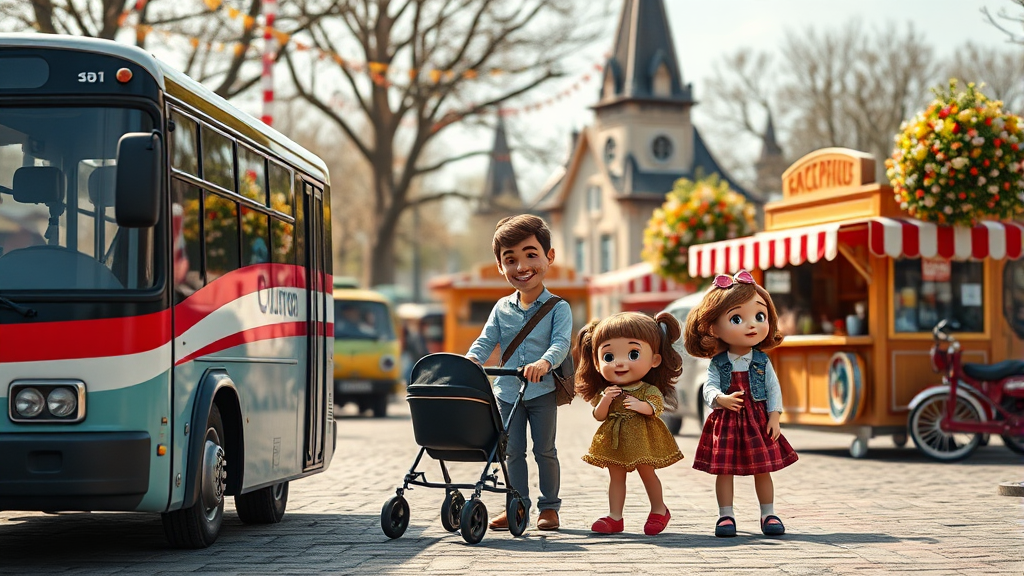 유모차 대여, 유아 휴게실, 카페 및 식당 등 방문객을 위한 주요 편의 시설 안내 이미지