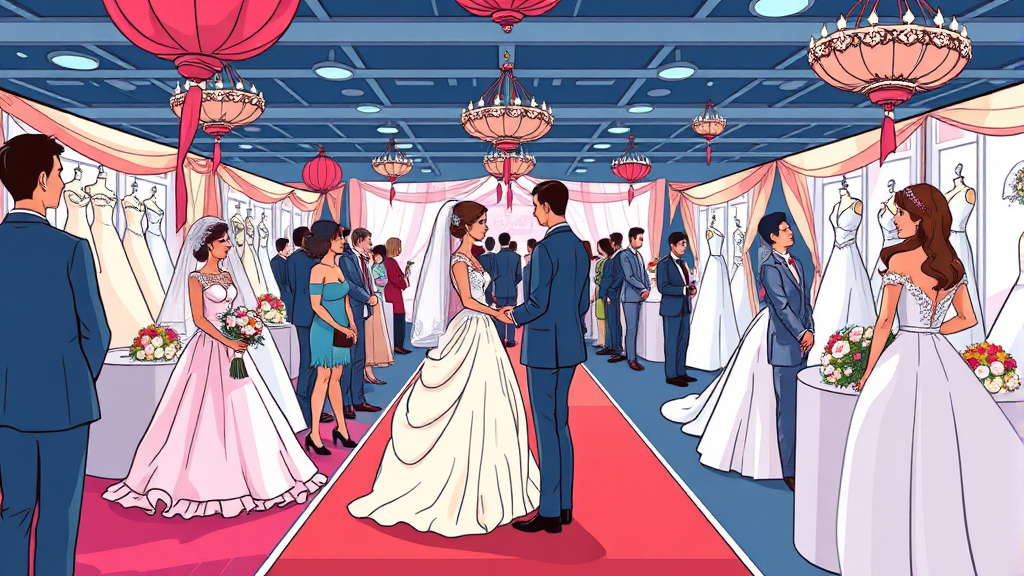 웨딩박람회, 결혼 준비의 모든 것을 한눈에 (cartoon 스타일)