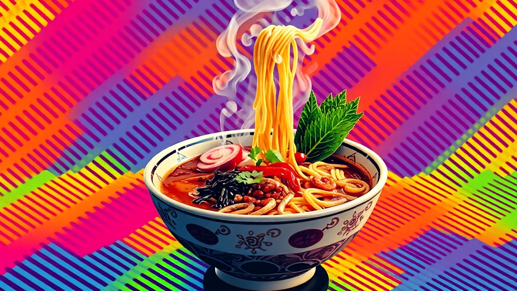 나트륨 줄이는 라면 조리법 (popart 스타일)