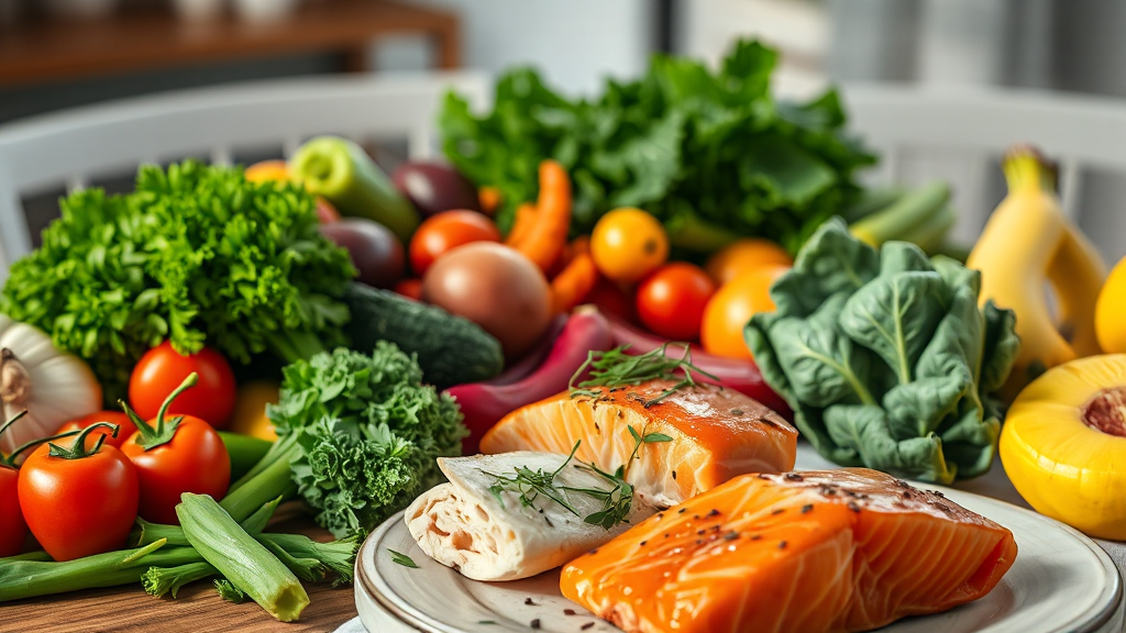 혈당 관리에 좋은 음식 (realistic 스타일)