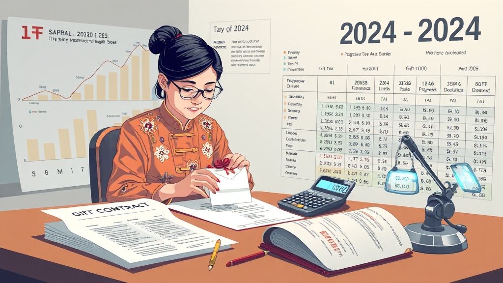 가족 간 증여세 기준 및 한도 (illustration 스타일)