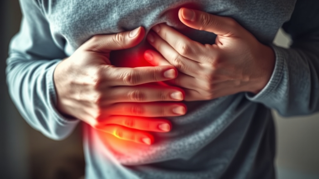 장염의 대표적인 증상 (realistic 스타일)