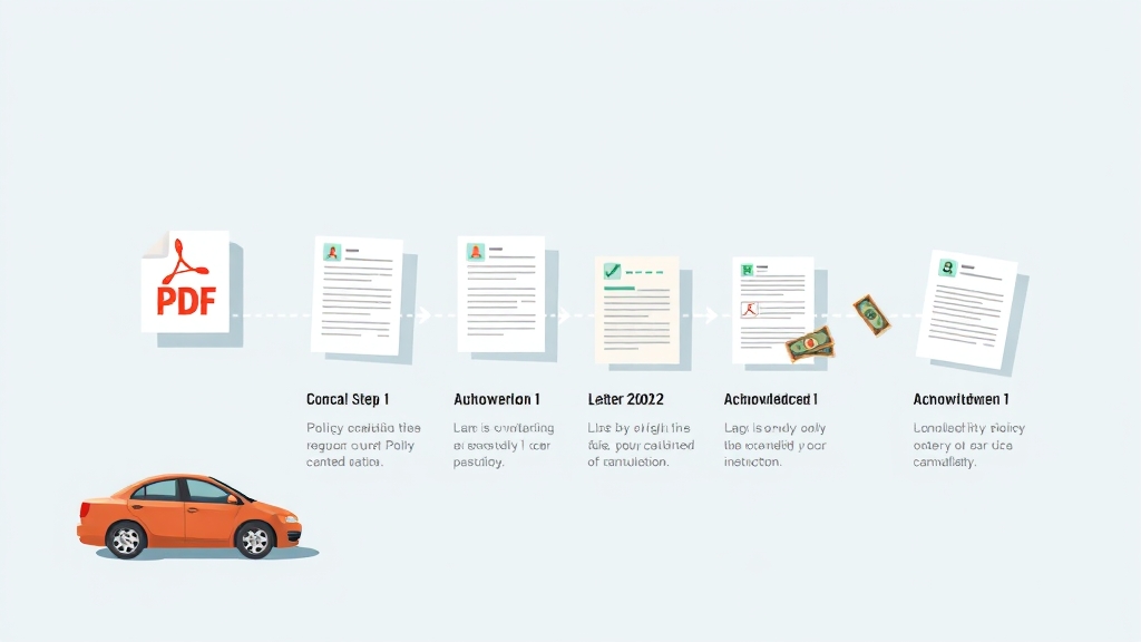 해지 절차 & 필요 서류 (illustration 스타일)