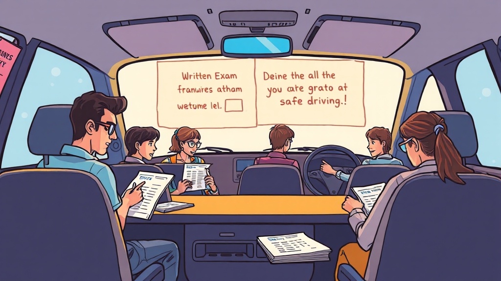 필기시험 준비물 및 당일 유의사항 (cartoon 스타일)