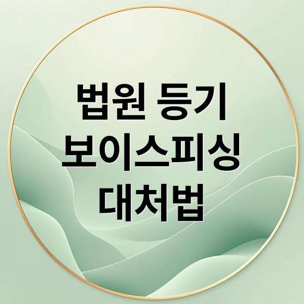 법원 등기
보이스피싱
대처법 (법원등기 보이스피싱)