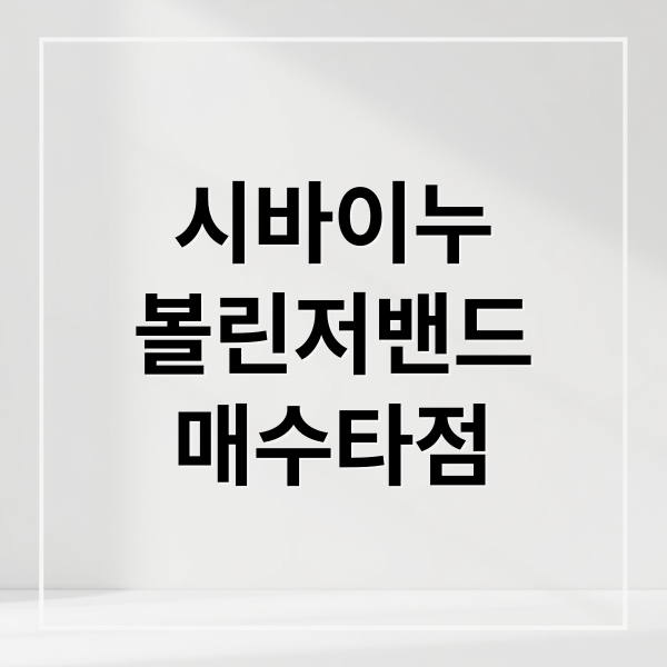 시바이누
볼린저밴드
매수타점 (시바이누 코인 볼린저 밴드 압축)