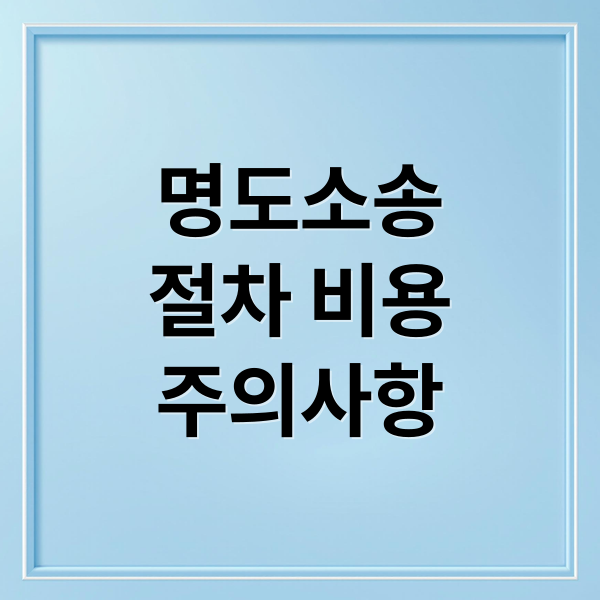명도소송
절차 비용
주의사항 (명도소송 비용 기간)
