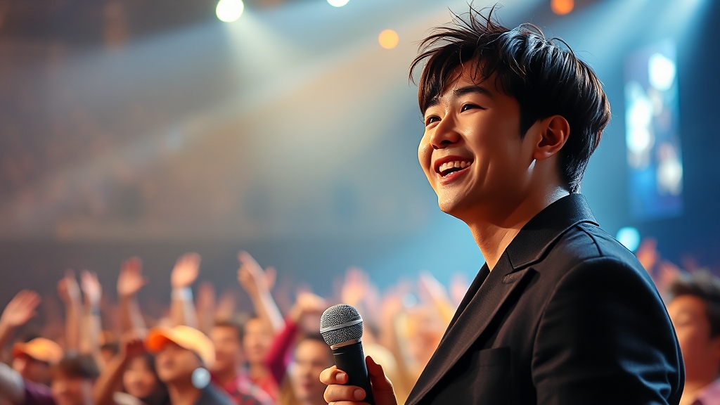 이승기 포착: 밝은 미소의 의미 (realistic 스타일)