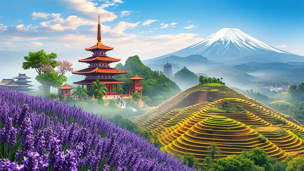 인기 여행지 추천 (realistic 스타일)