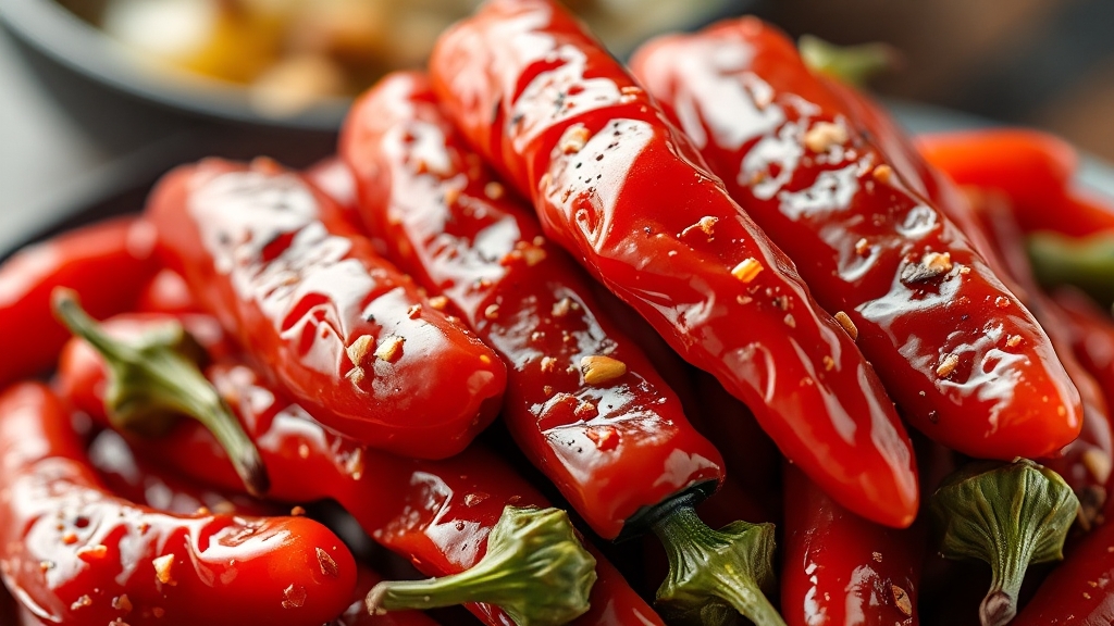 고추장아찌 재료 준비 (realistic 스타일)